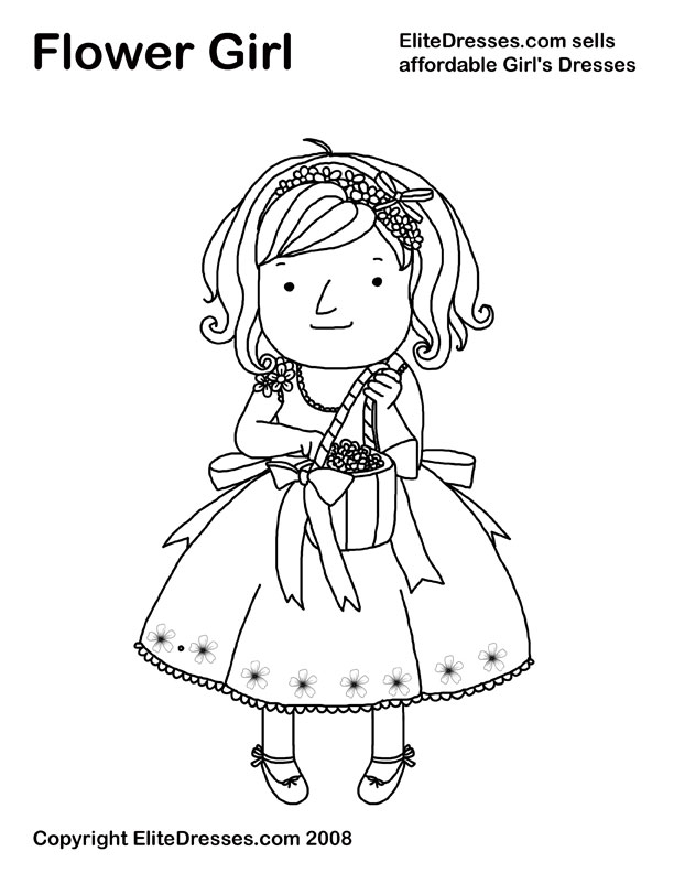 Girl's Dresses Coloring Pages That Are Free And Printable 612x792 Girl's Dresses Coloring Pages That Are Free And Printable