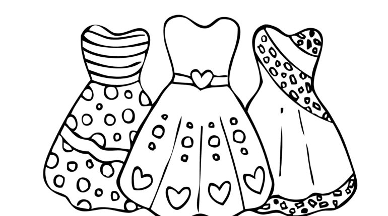Coloring Pages Dresses 770x430 Coloring Pages Dresses