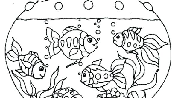 585x329 Goldfish Coloring Page Goldfish Coloring Page In The Fish Tank