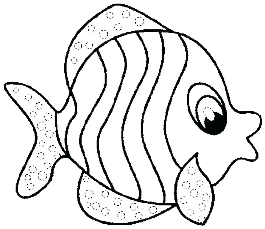 890x767 Fish Printable Coloring Pages Fish With Air Bubbles Coloring Page