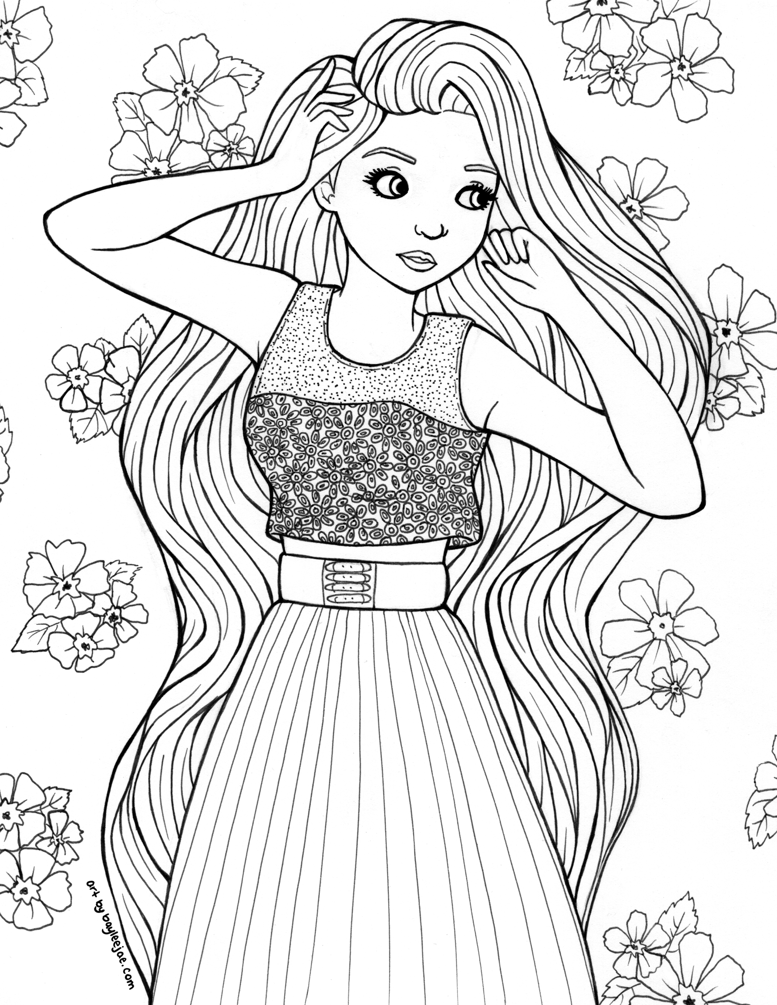 2550x3300 Coloring Pages Hair