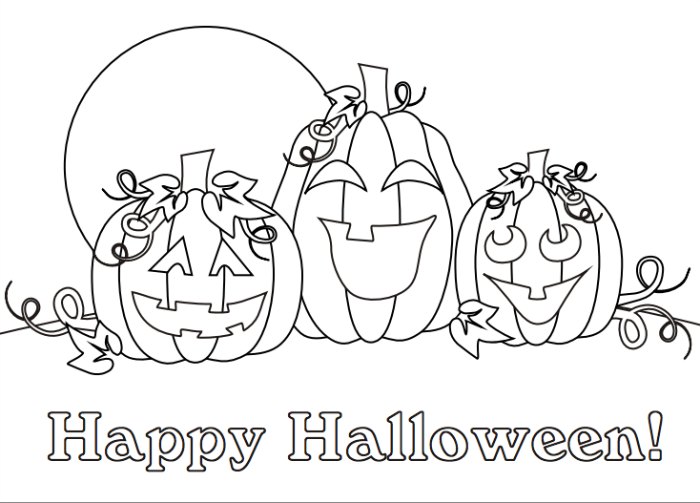 Happy Halloween Coloring Pages 700x503 Happy Halloween Coloring Pages