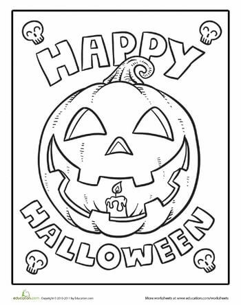 Happy Halloween Coloring Pages Printable Coloring Page 350x444 Happy Halloween Coloring Pages Printable Coloring Page