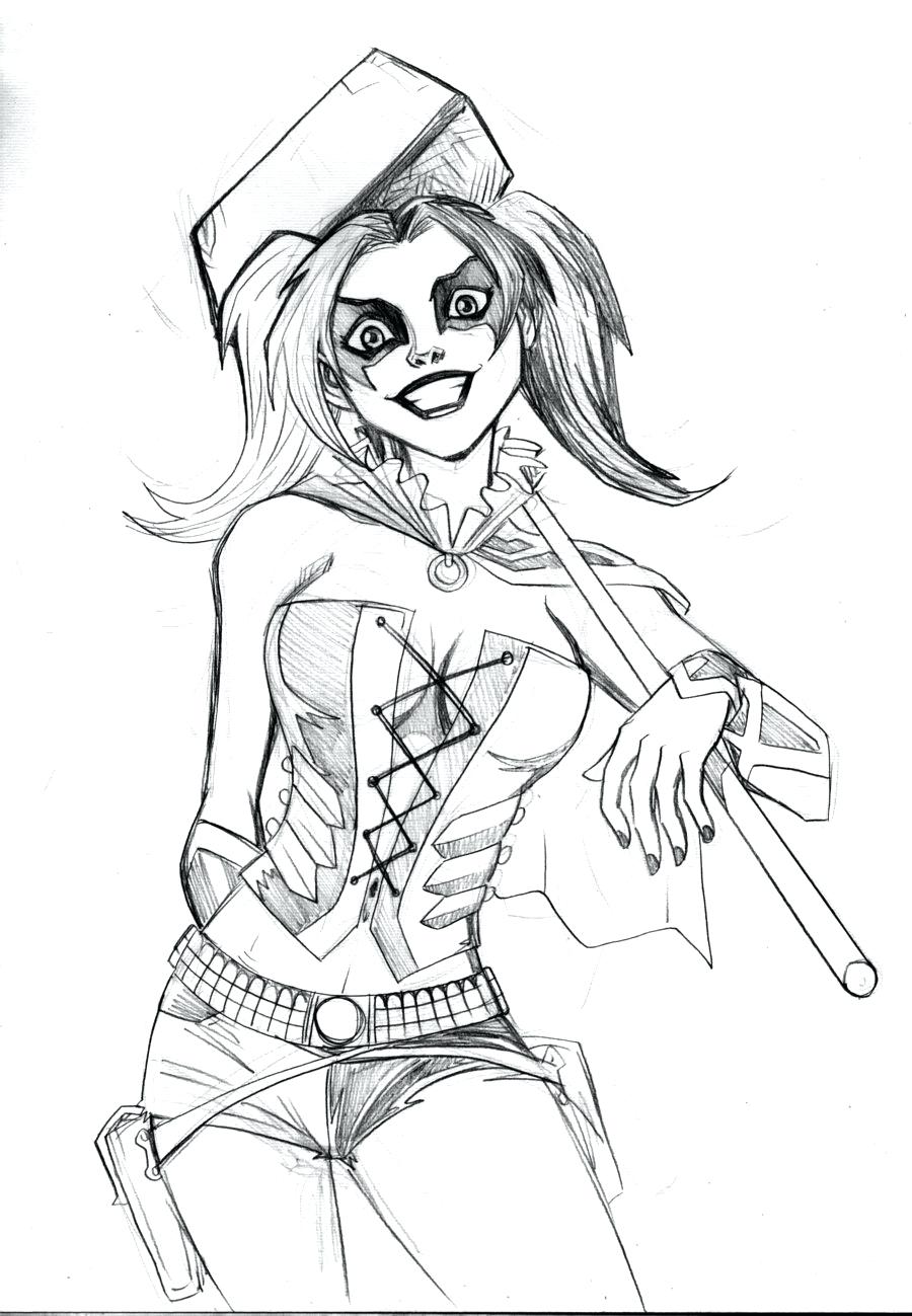Coloring Pages ~ Harley Quinn Coloring Pages Drawn 1 For Adults 900x1299 Coloring Pages ~ Harley Quinn Coloring Pages Drawn 1 For Adults
