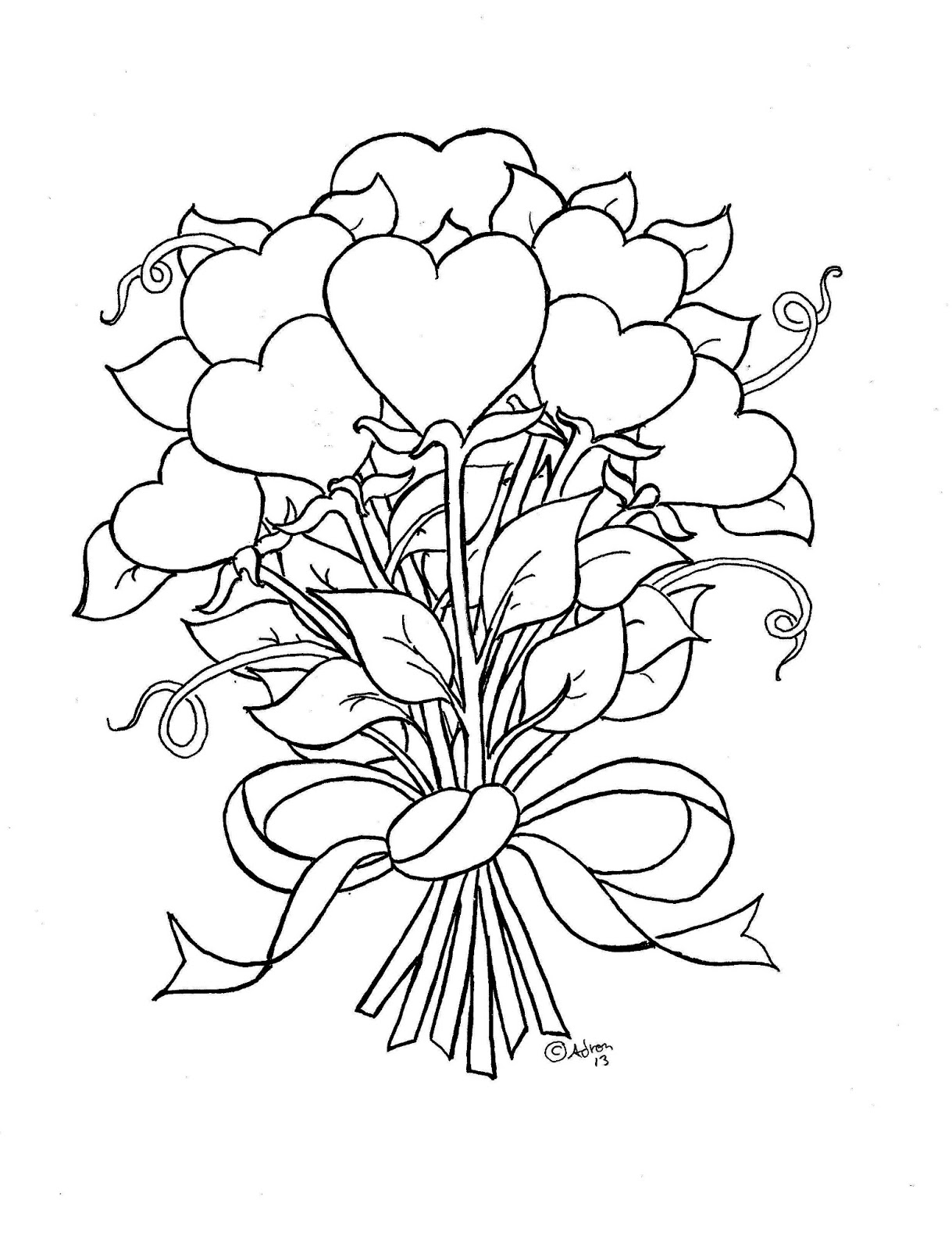 Inspiration Coloring Pages With Hearts And Flowers 1219x1600 Inspiration Coloring Pages With Hearts And Flowers