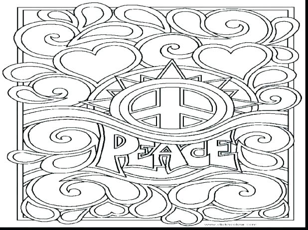 618x463 Coloring Pages Of Peace Signs And Love Sign Dove Page Flower Color
