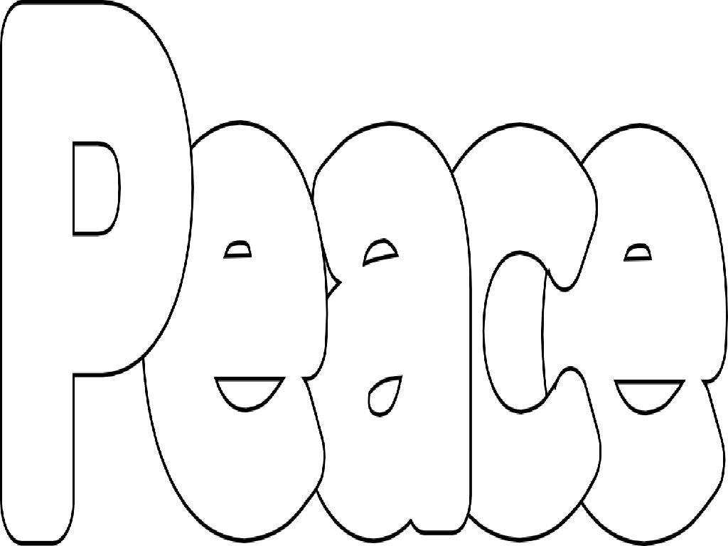 1024x768 Peace Symbol Coloring Pages