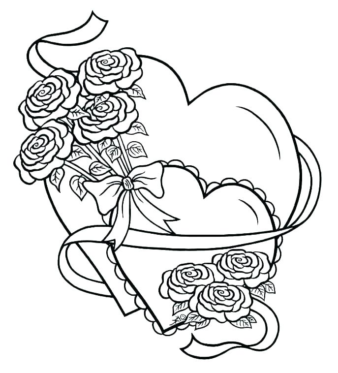 Coloring Pictures Of Flowers And Hearts Free Coloring Pages 687x758 Coloring Pictures Of Flowers And Hearts Free Coloring Pages