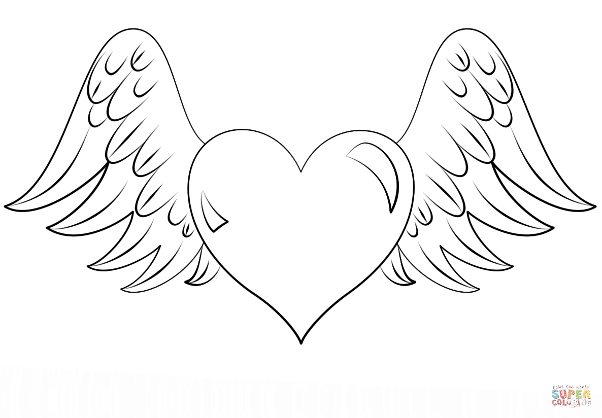 Heart With Wings Coloring Pages Download Coloring For Kids 2018 1186x824 Heart With Wings Coloring Pages Download Coloring For Kids 2018