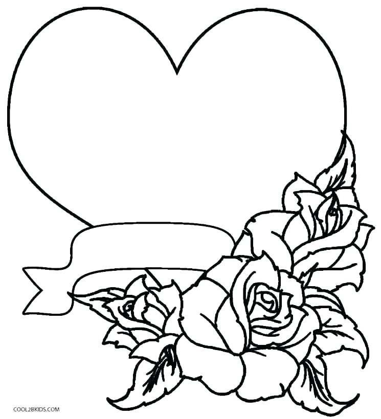 745x820 Coloring Pages Hearts And Roses Valentines Day Coloring Heart