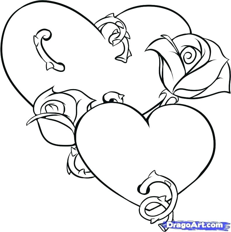 Coloring Pages Of Hearts With Roses at GetColorings.com | Free ...