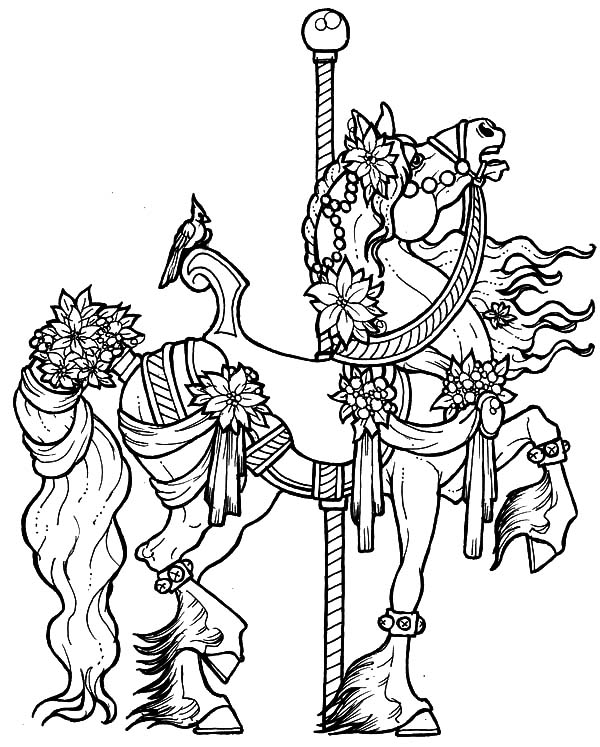28 Carousel Coloring Page, Beautifully Decorated Carousel Horse 600x747 28 Carousel Coloring Page, Beautifully Decorated Carousel Horse