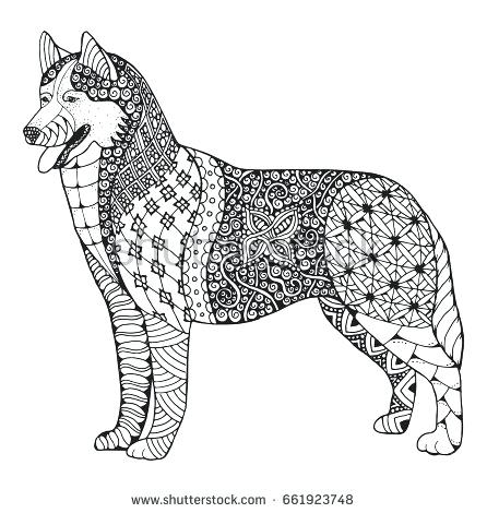 Siberian Husky Coloring Pages Husky Dog Stylized Vector 446x470 Siberian Husky Coloring Pages Husky Dog Stylized Vector