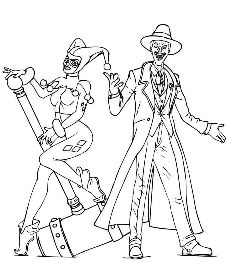 Joker Coloring Pages And Harley Quinn In The Ideas 14 736x853 Joker Coloring Pages And Harley Quinn In The Ideas 14