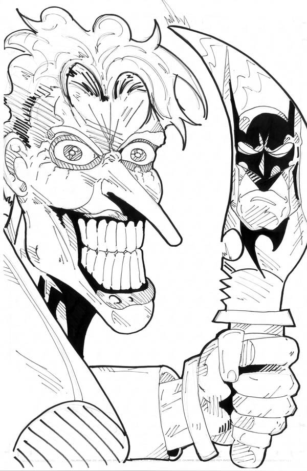 Scary Joker With Knife Coloring Page 600x920 Scary Joker With Knife Coloring Page