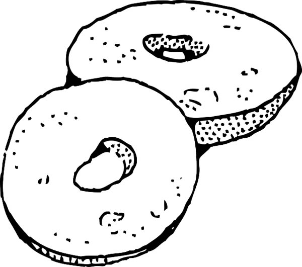 Donuts Junk Food Coloring Page 600x531 Donuts Junk Food Coloring Page