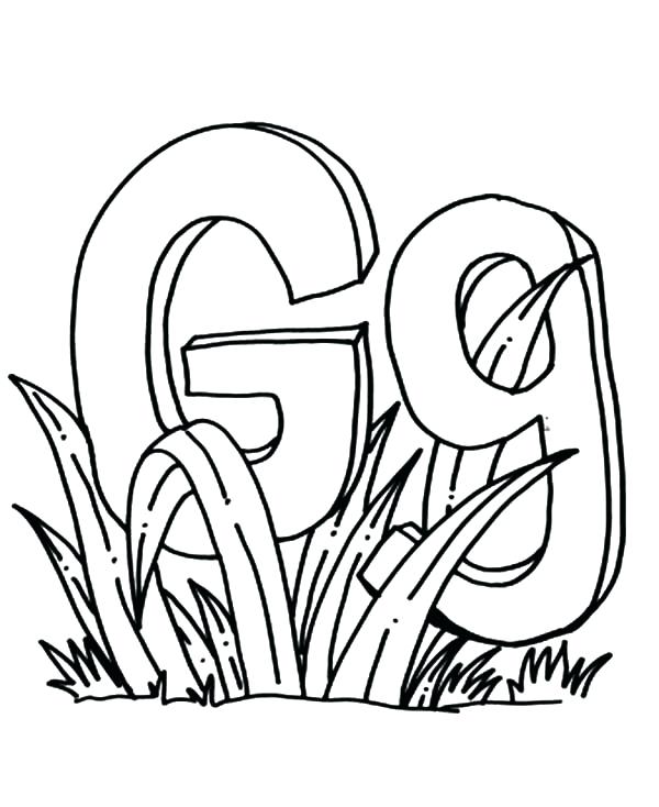 600x734 Letter G Coloring Page Letter G For Grass Coloring Pages Letter
