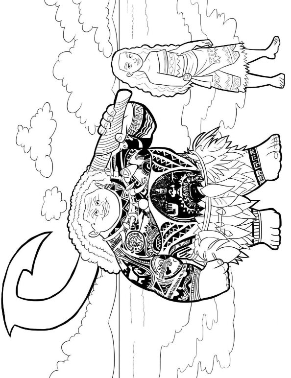 Kids N 20 Coloring Pages Of Moana 594x772 Kids N 20 Coloring Pages Of Moana