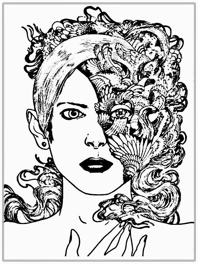 768x1024 Portfolio Adult Coloring Pages People Book Printable For Kids