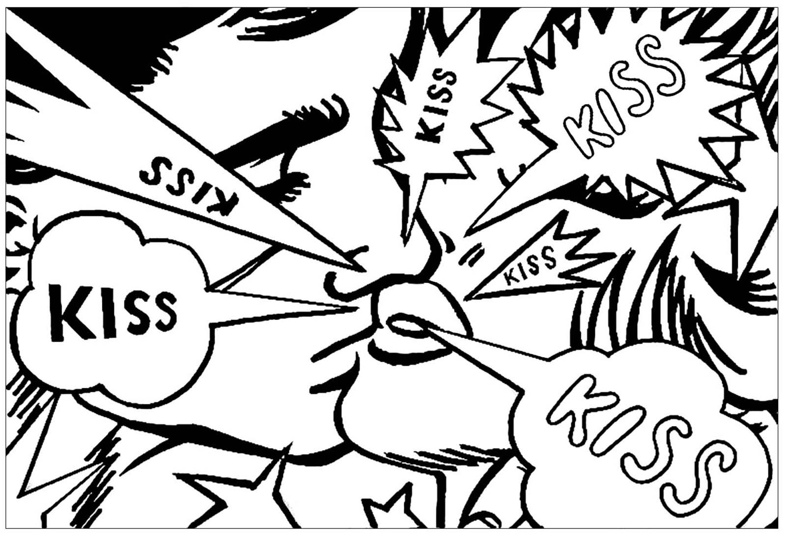 Kiss Coloring Pages 11 1600x1094 Kiss Coloring Pages 11