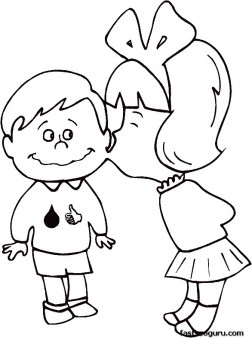 Printable Valentines Day Girl Kissing Boy Coloring Pages 252x338 Printable Valentines Day Girl Kissing Boy Coloring Pages