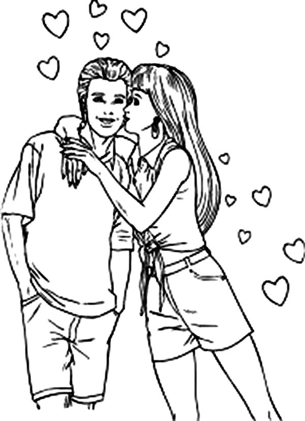 Barbie And Ken Kissing Coloring Pages Color Bros 600x829 Barbie And Ken Kissing Coloring Pages Color Bros