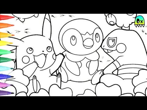 Pokemon Coloring Pages Pikachu Piplup And Friends I Fun Colouring 480x360 Pokemon Coloring Pages Pikachu Piplup And Friends I Fun Colouring