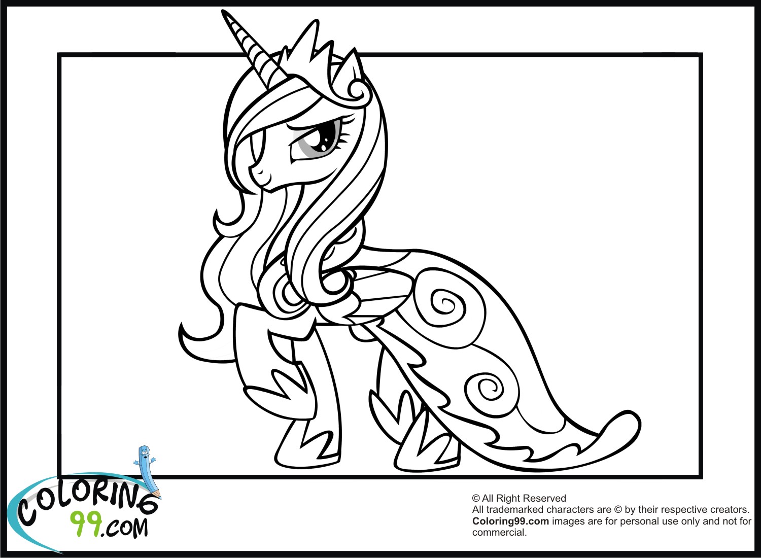Mlp Princess Cadence In Glory Dresses Coloring Pages 1500x1100 Mlp Princess Cadence In Glory Dresses Coloring Pages