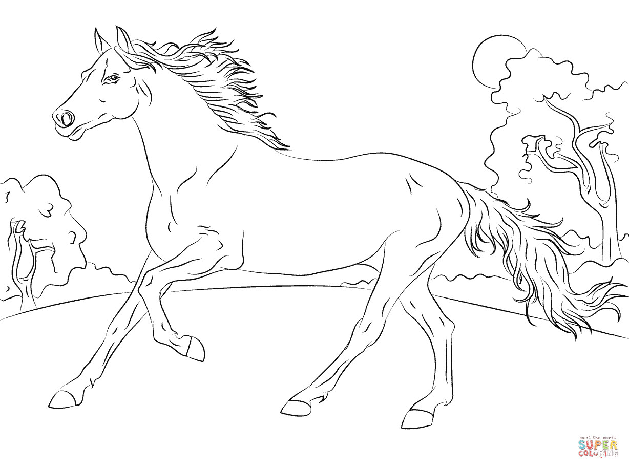1228x916 Realistic Horse Coloring Page Wagashiya