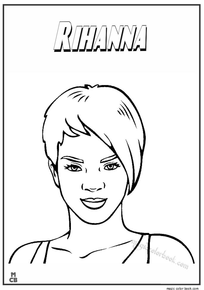 685x975 Famous People Coloring Pages Rihanna