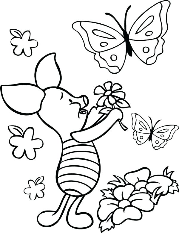 600x778 Flower And Butterfly Coloring Pages 13
