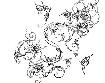 340x270 Butterfly Dreamcatcher Coloring Page Instant Download Digital