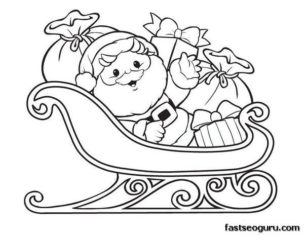 Santa Claus Sleigh Coloring Pages Santa Claus With Sleigh 600x464 Santa Claus Sleigh Coloring Pages Santa Claus With Sleigh