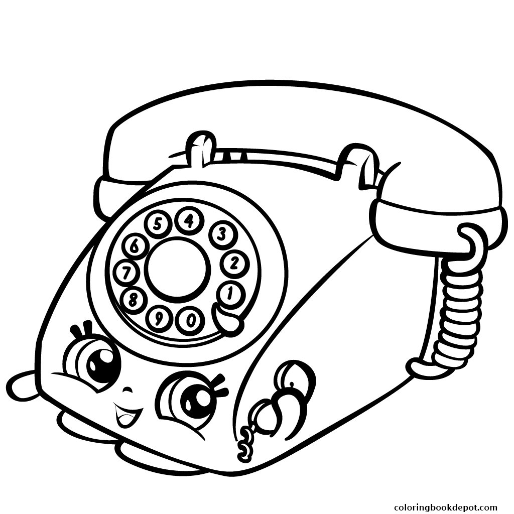 1024x1024 Rotary Telephone Shopkins Season 3 Coloring Pages