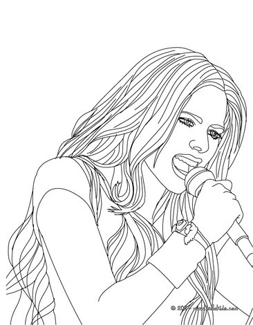 366x470 Avril Lavigne Singing Coloring Pages