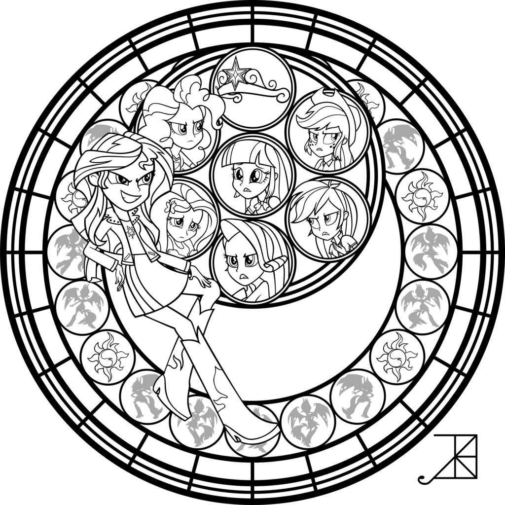 Sunset Shimmer Stained Glass Coloring Page By Akili Amethyst 1024x1024 Sunset Shimmer Stained Glass Coloring Page By Akili Amethyst