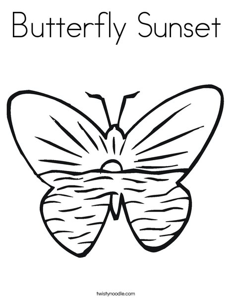 Butterfly Sunset Coloring Page 468x605 Butterfly Sunset Coloring Page
