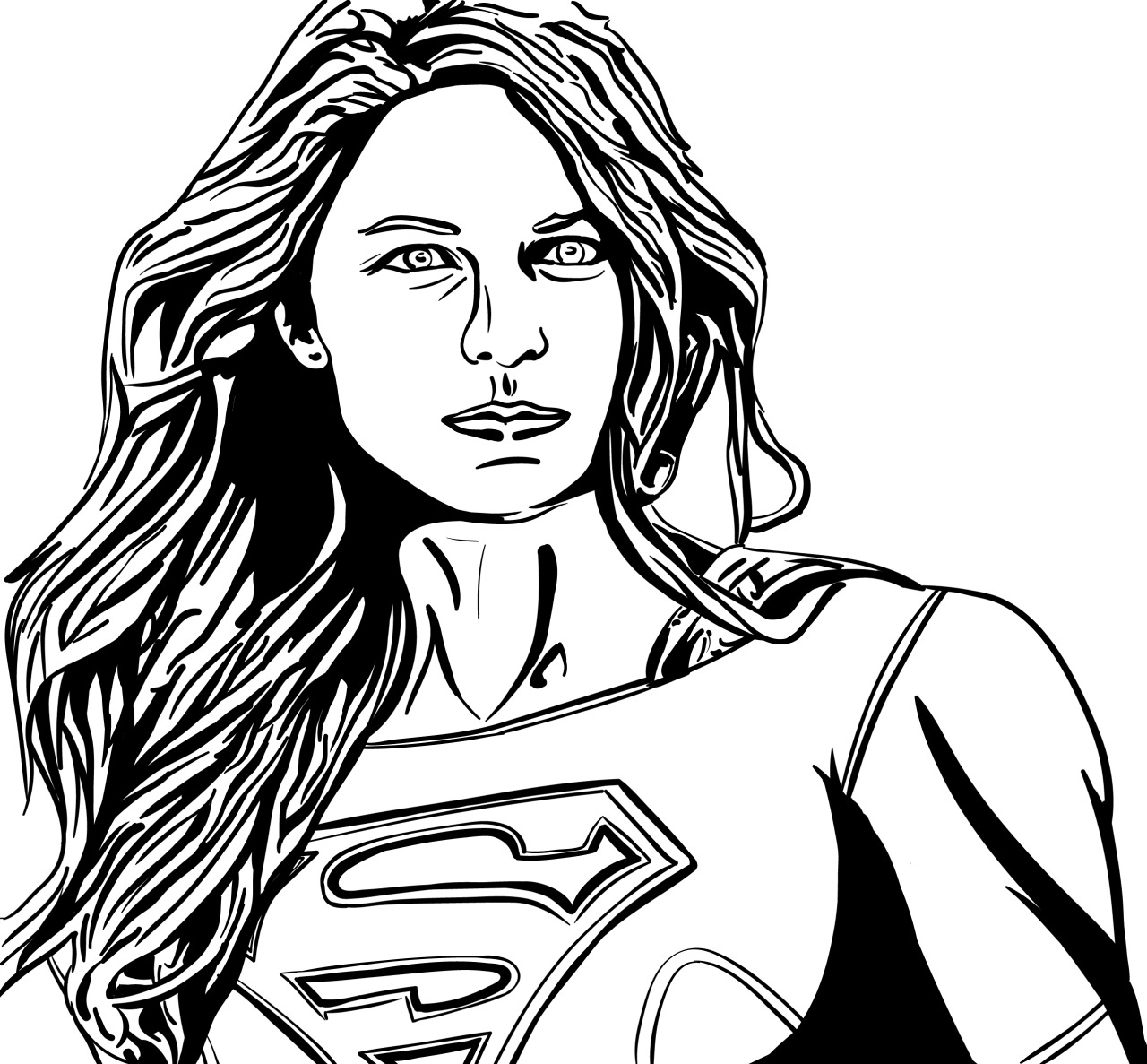 1280x1187 Supergirl Coloring Pages