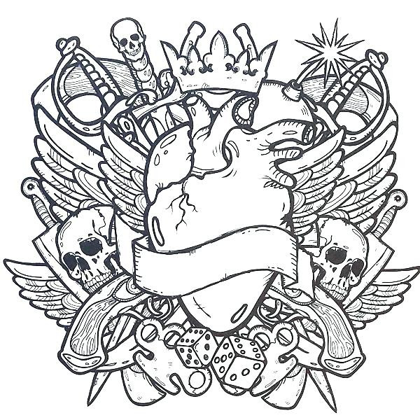 600x600 Coloring Pages For Adult Tattoo Sugar Skull Colouring Kids 27314