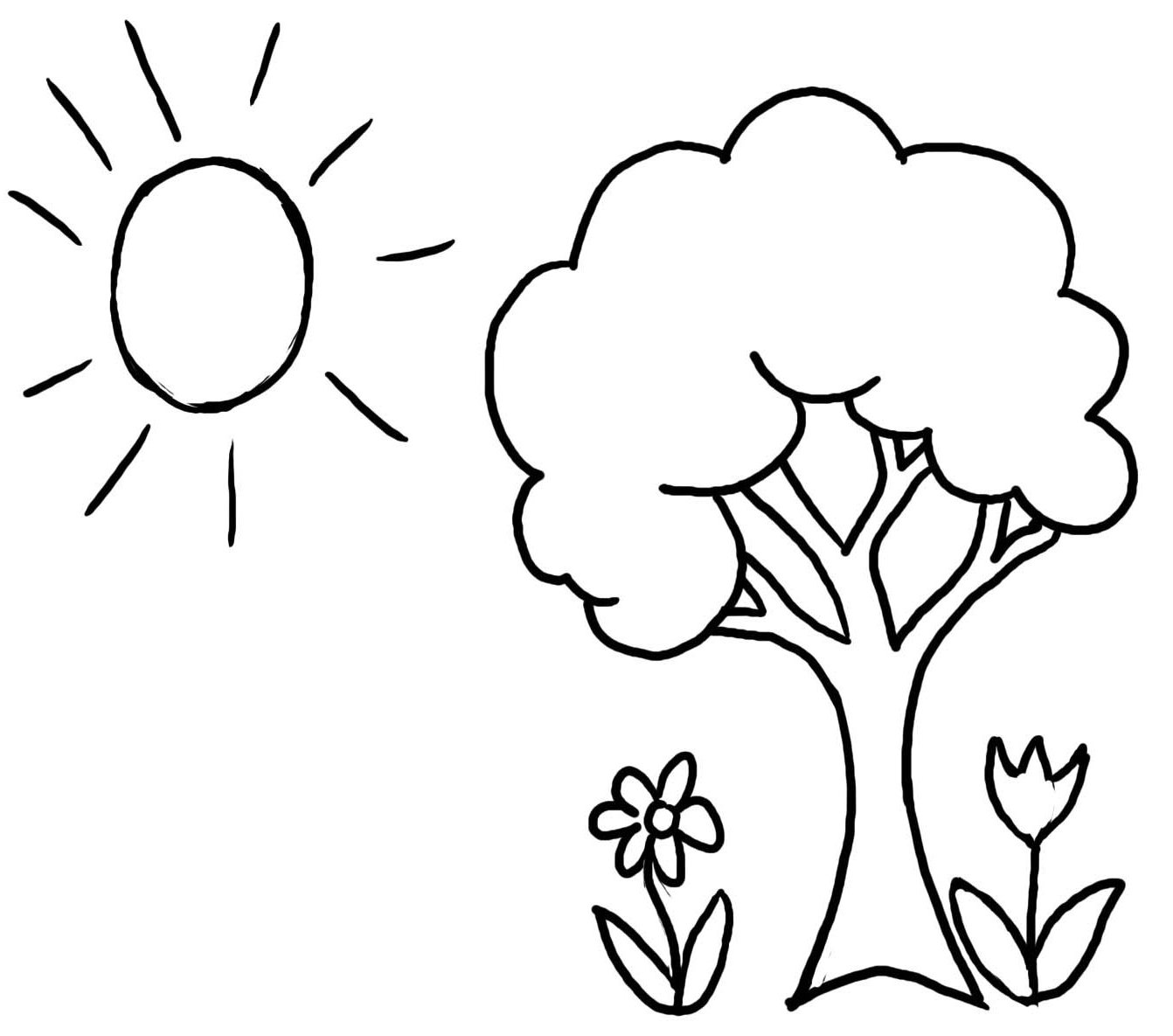 Coloring Page Tree 1342x1185 Coloring Page Tree