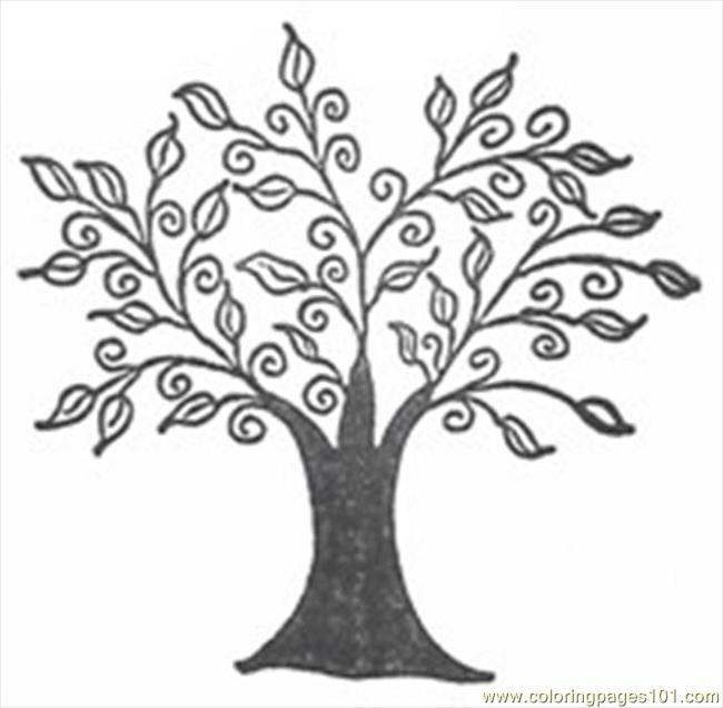 Swirly Tree R38x Coloring Page 650x636 Swirly Tree R38x Coloring Page