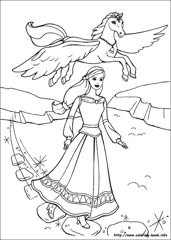 Barbie And The Magic Of Coloring Pages Unicorn Pegasus Colouring 567x794 Barbie And The Magic Of Coloring Pages Unicorn Pegasus Colouring