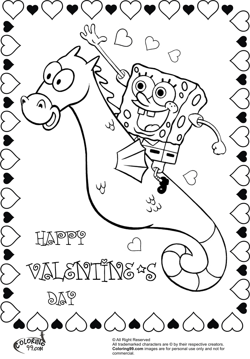 Spongebob Coloring Pages For Valentine's Day Team Colors 800x1150 Spongebob Coloring Pages For Valentine's Day Team Colors