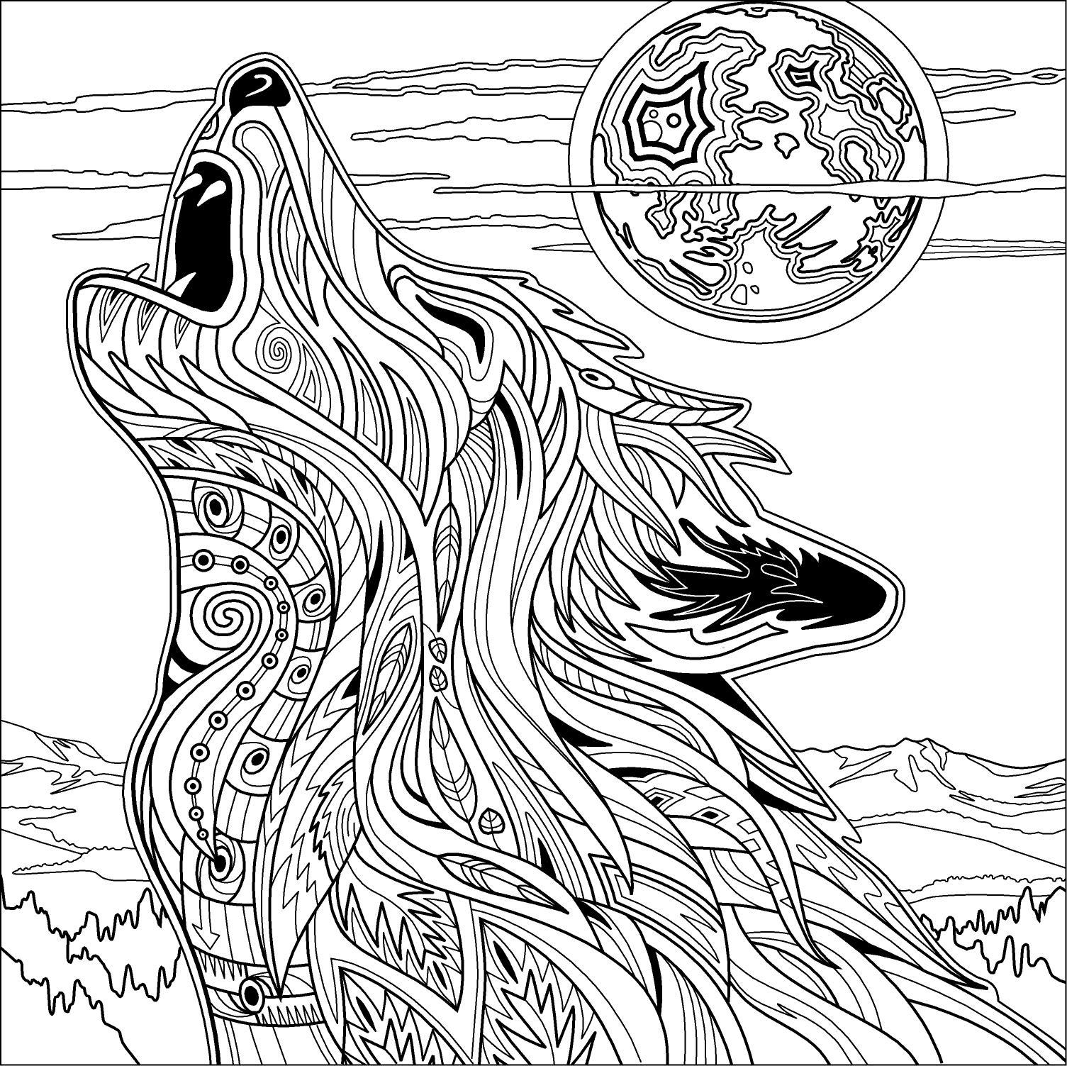 Wolf Coloring Pages For Adults 1505x1503 Wolf Coloring Pages For Adults