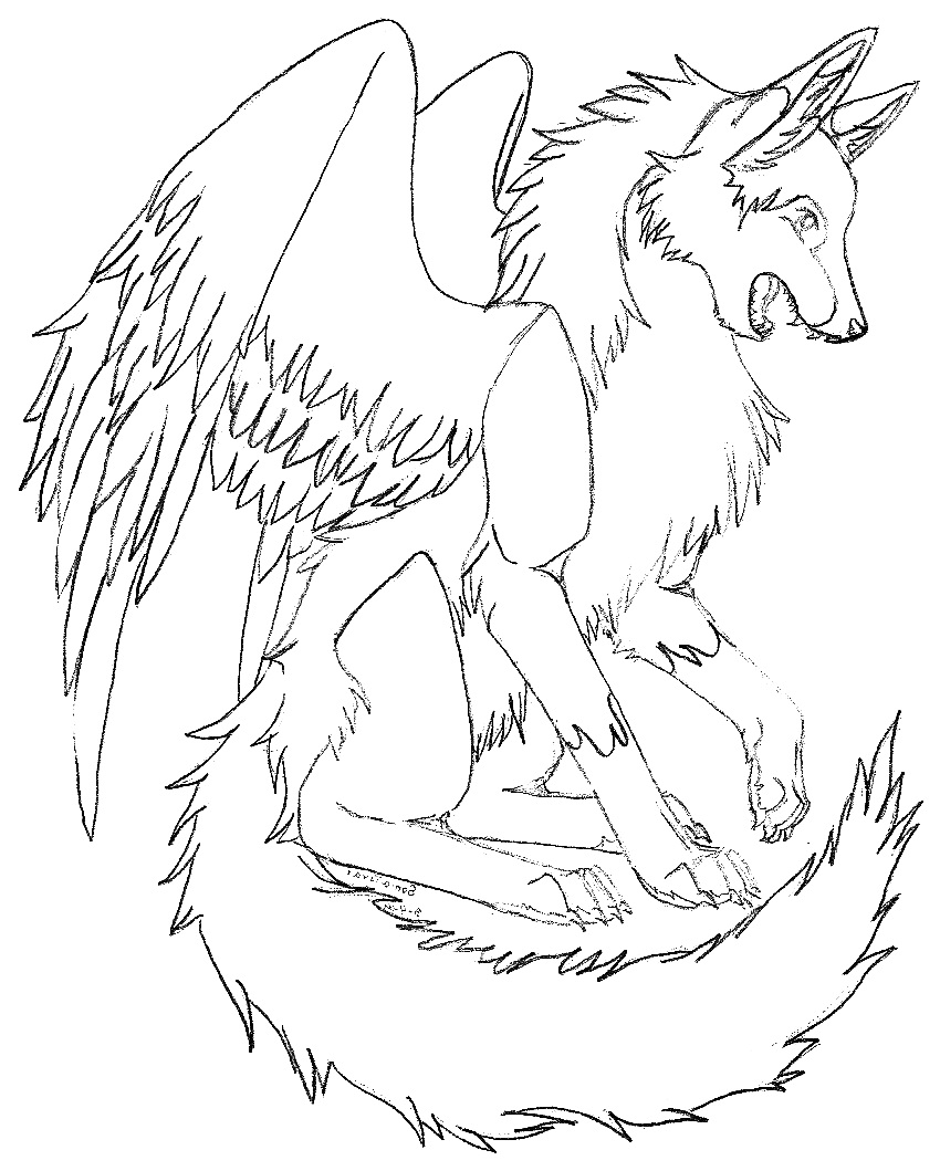 Winged Wolves Coloring Pages 850x1059 Winged Wolves Coloring Pages