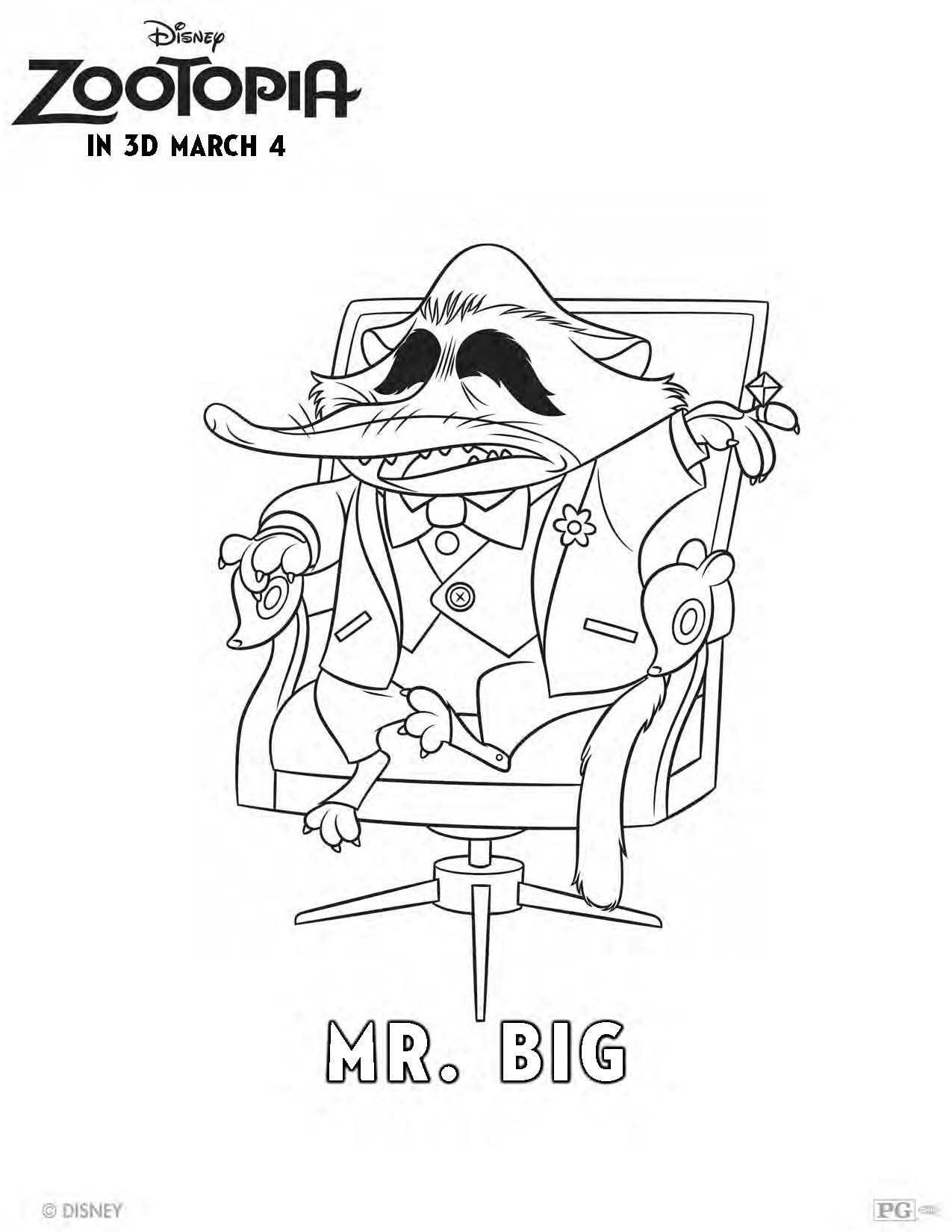 Get Your Zoo On With This Mr. Big Coloring Page! Zootopia 1275x1650 Get Your Zoo On With This Mr. Big Coloring Page! Zootopia