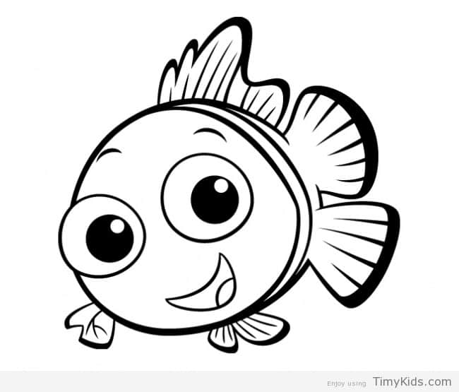 30 Fish Outline Coloring Pages For Kids Timykids 650x555 30 Fish Outline Coloring Pages For Kids Timykids
