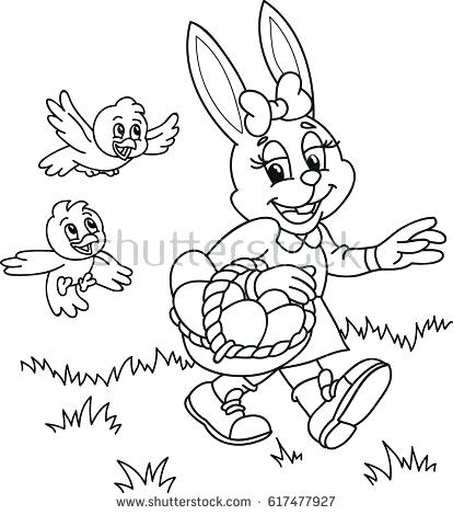 Coloring Page Outline Cartoon Bunny With Coloring Page Outline 414x470 Coloring Page Outline Cartoon Bunny With Coloring Page Outline