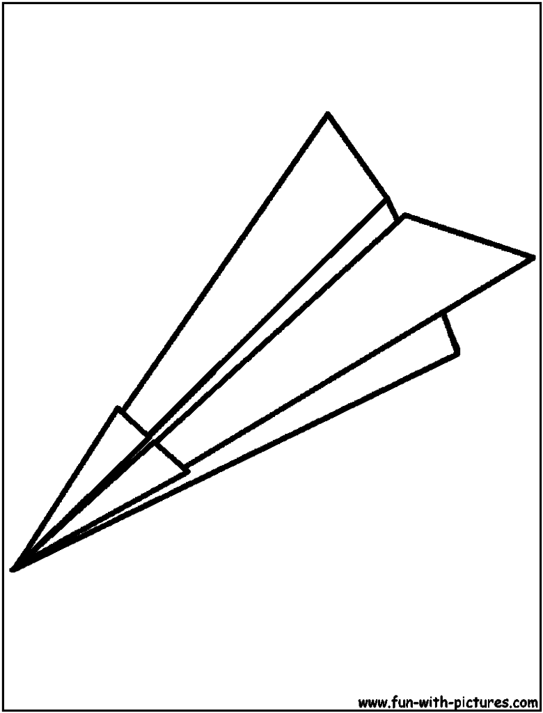 780x1024 Paper Airplane Coloring Page