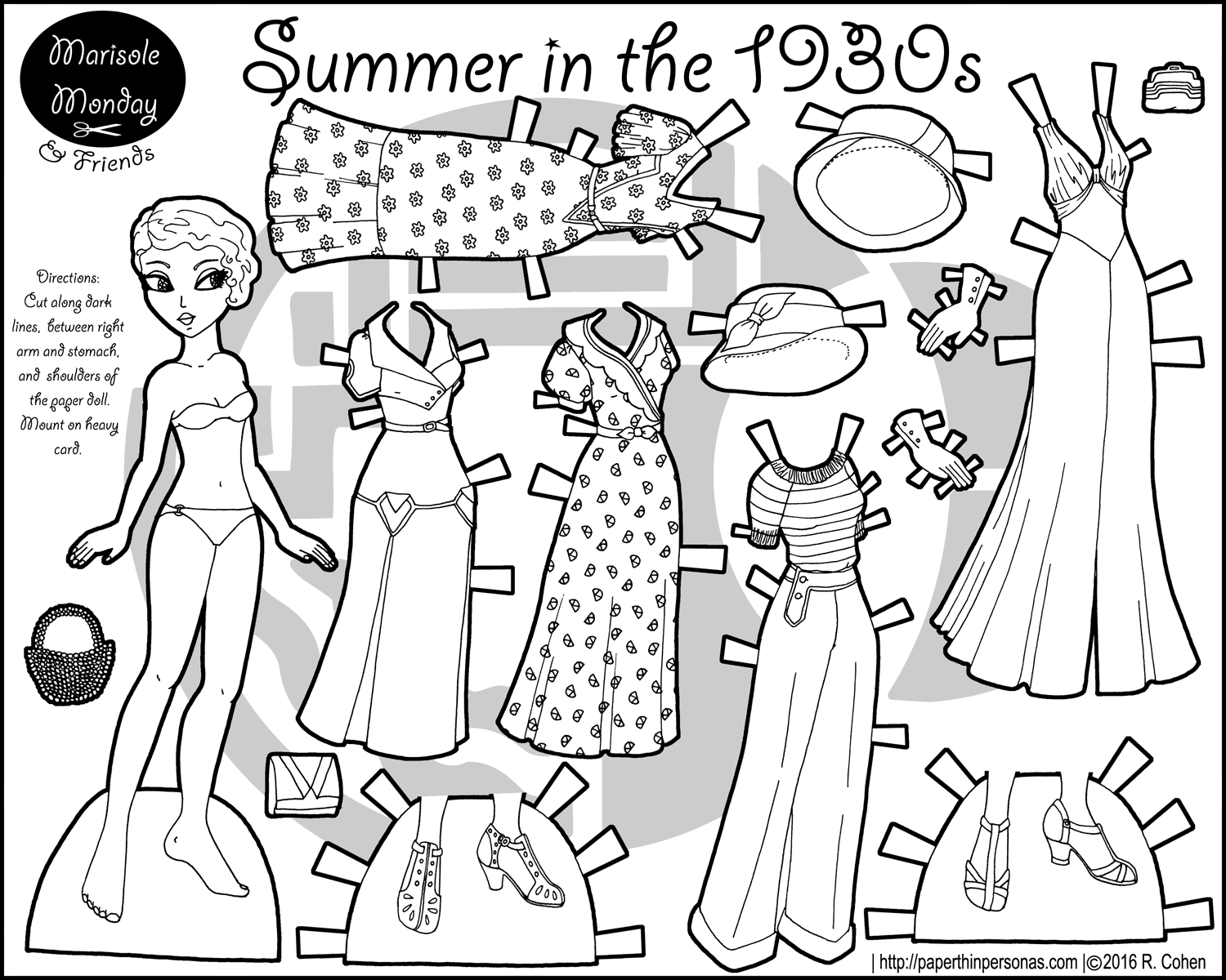 1500x1200 Paper Doll Coloring Pages